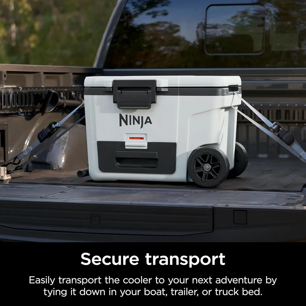 Ninja nevera portátil Frostvault FB245WH, con ruedas y cajón seco, 45 qt / 42,6 L | Blanco