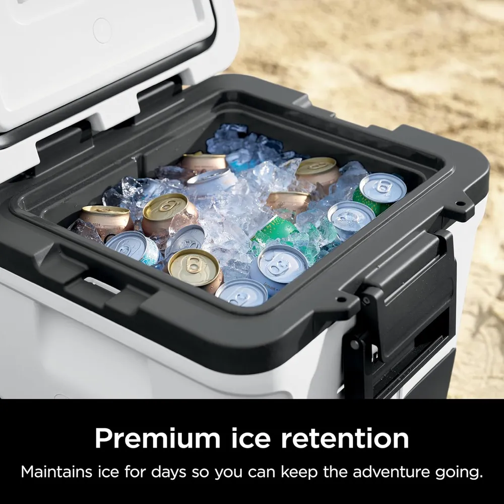 Ninja nevera portátil Frostvault FB230WH, con ruedas y cajón seco, 30 qt / 28,4 L | Blanco