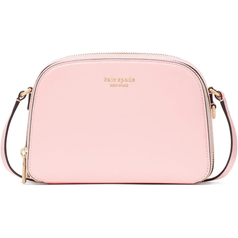 kate spade | Bolso Devin Rosa de Cuero Saffiano con Doble Cremallera Crossbody