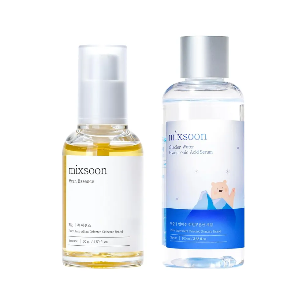 Mixsoon Set Dúo Glass Skin (Esencia de Bean 30 ml + Sérum Glaciar 300 ml) – Korea Skin Care
