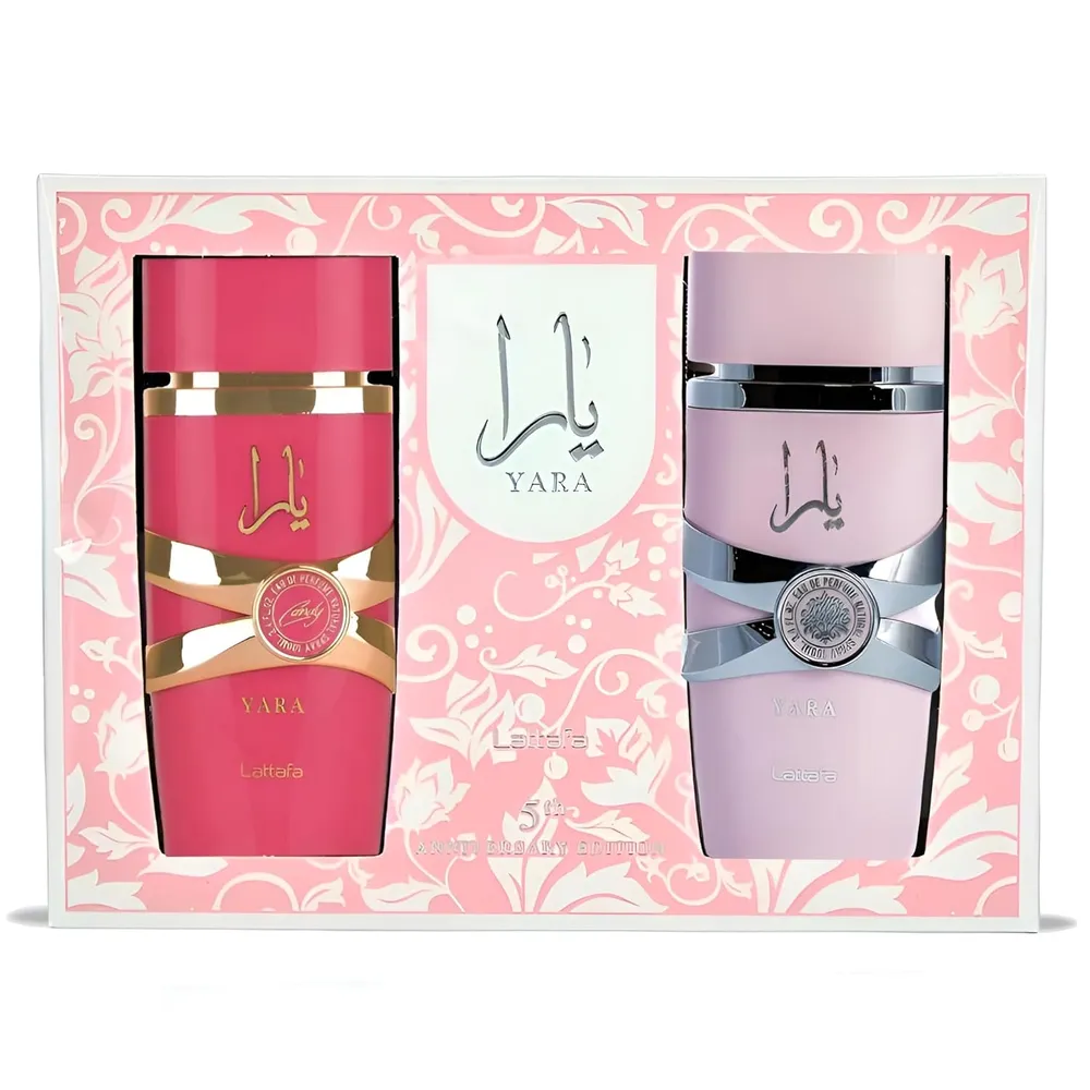 SET DE PERFUME LATTAFA YARA 2 PZS EDP MUJER (YARA + YARA CANDY)  3.4 OZ / 100 ML C/U