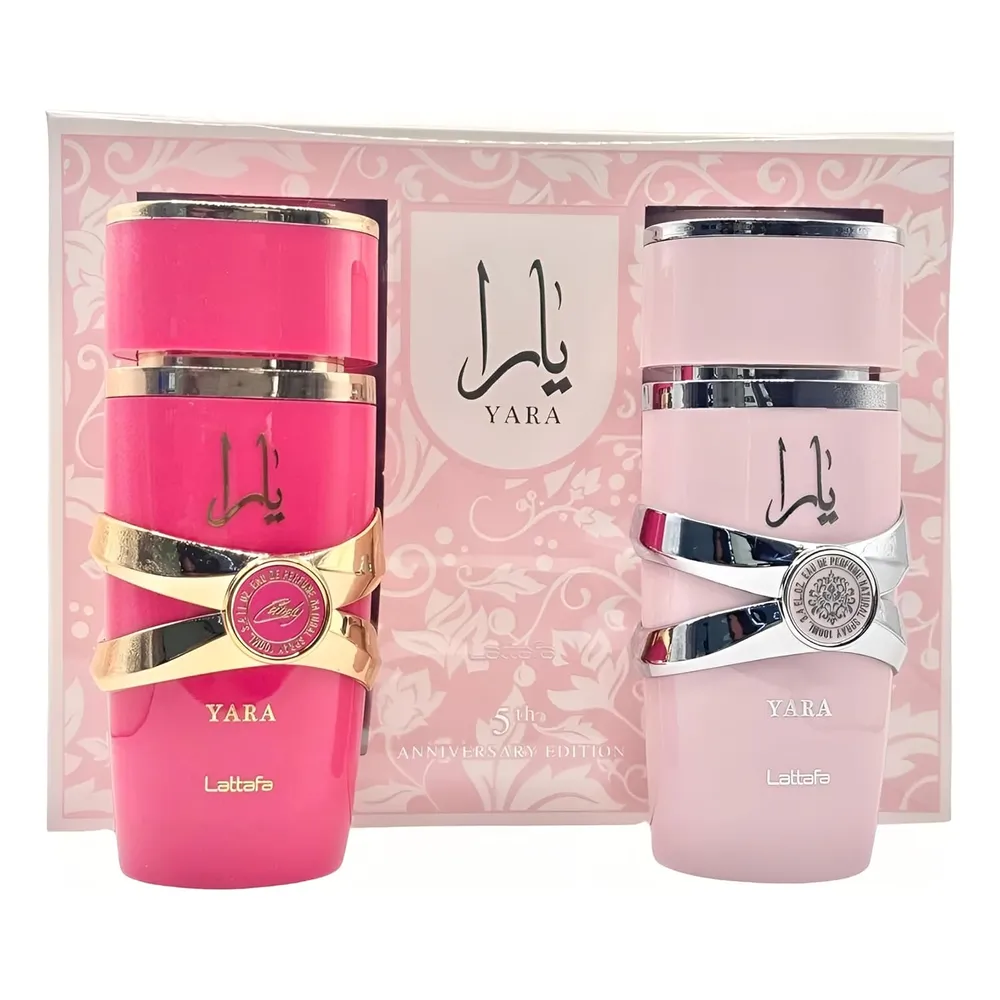 SET DE PERFUME LATTAFA YARA 2 PZS EDP MUJER (YARA + YARA CANDY)  3.4 OZ / 100 ML C/U