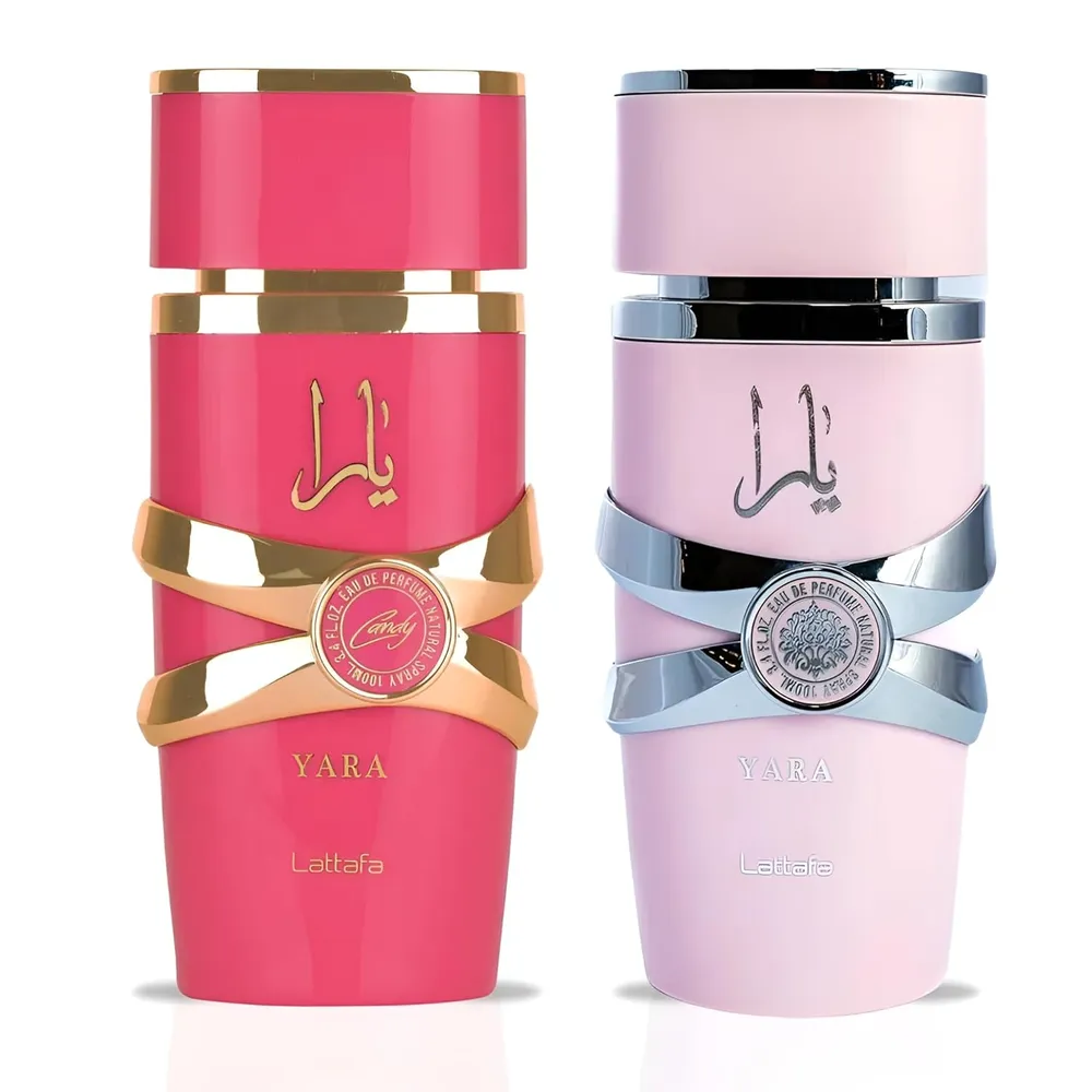 SET DE PERFUME LATTAFA YARA 2 PZS EDP MUJER (YARA + YARA CANDY)  3.4 OZ / 100 ML C/U