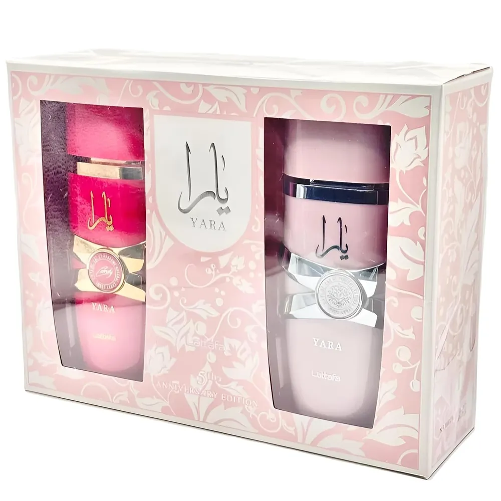SET DE PERFUME LATTAFA YARA 2 PZS EDP MUJER (YARA + YARA CANDY)  3.4 OZ / 100 ML C/U
