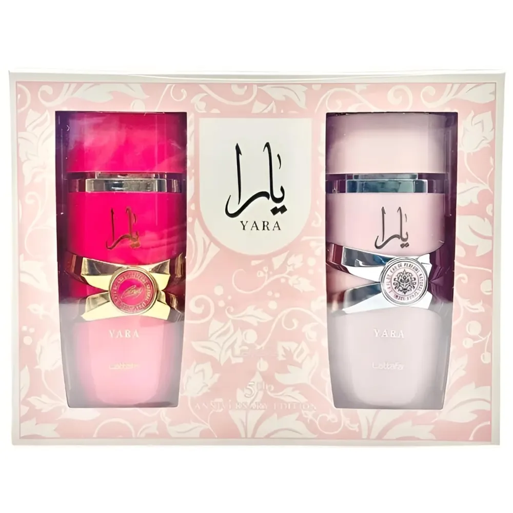 SET DE PERFUME LATTAFA YARA 2 PZS EDP MUJER (YARA + YARA CANDY)  3.4 OZ / 100 ML C/U