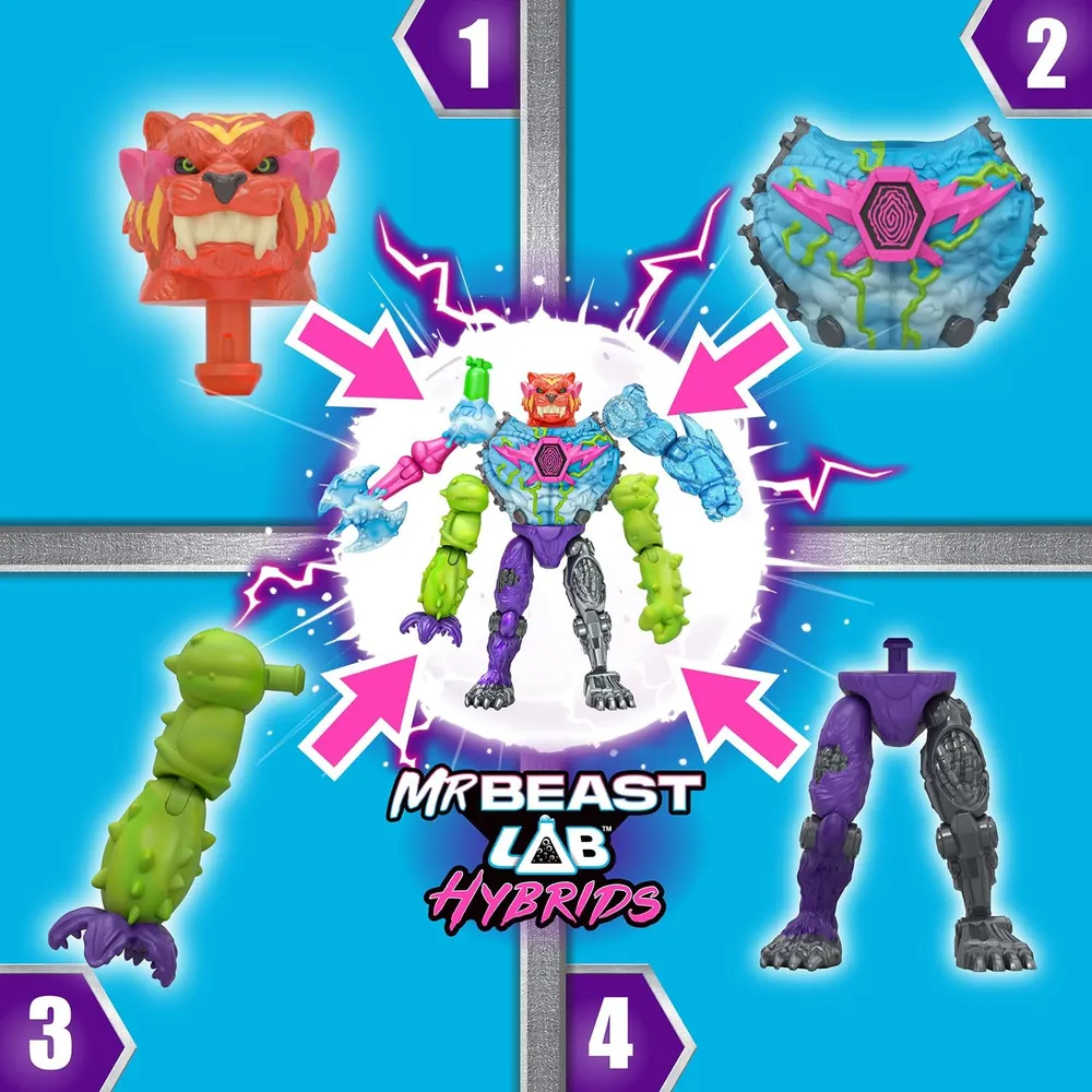 MRBEAST LAB HÍBRIDOS MEGA PACK 5 FIGURAS