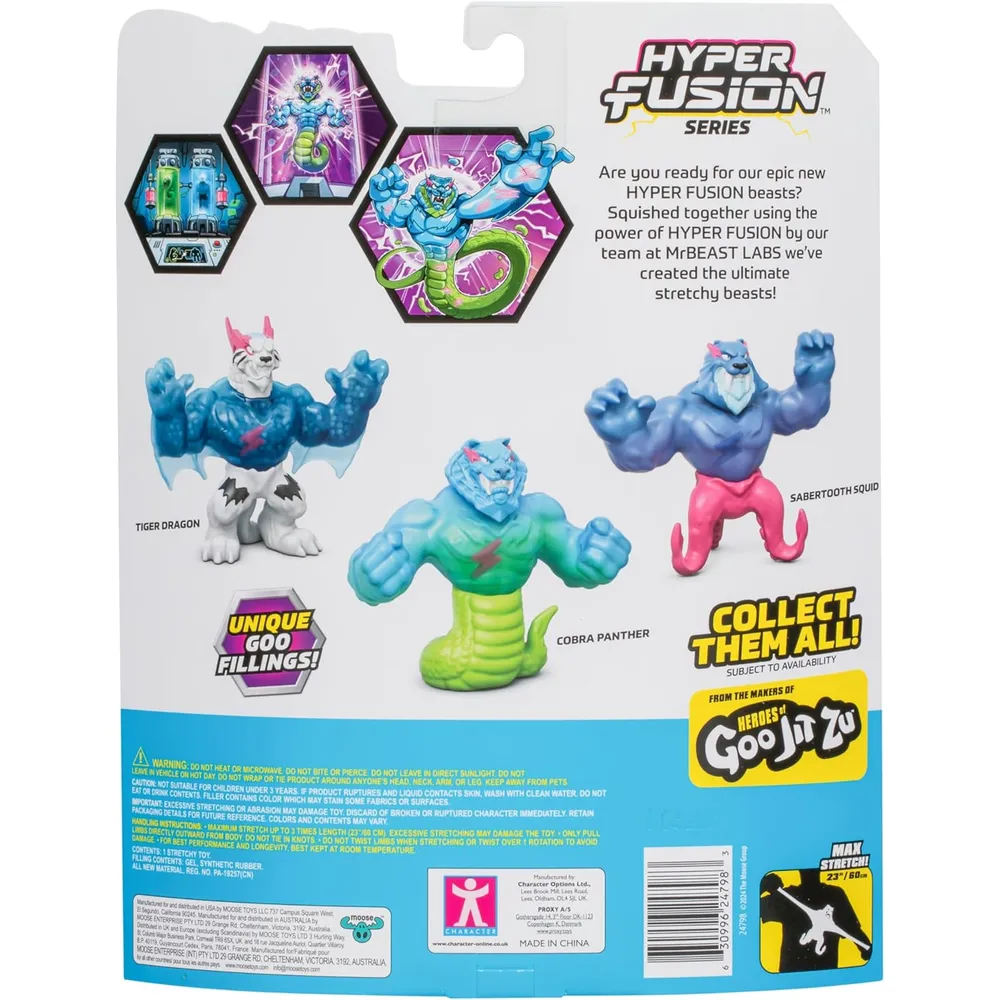 MrBeast Lab héroe hiperelástico calamar dientes de sable 5" / 12.7 cm