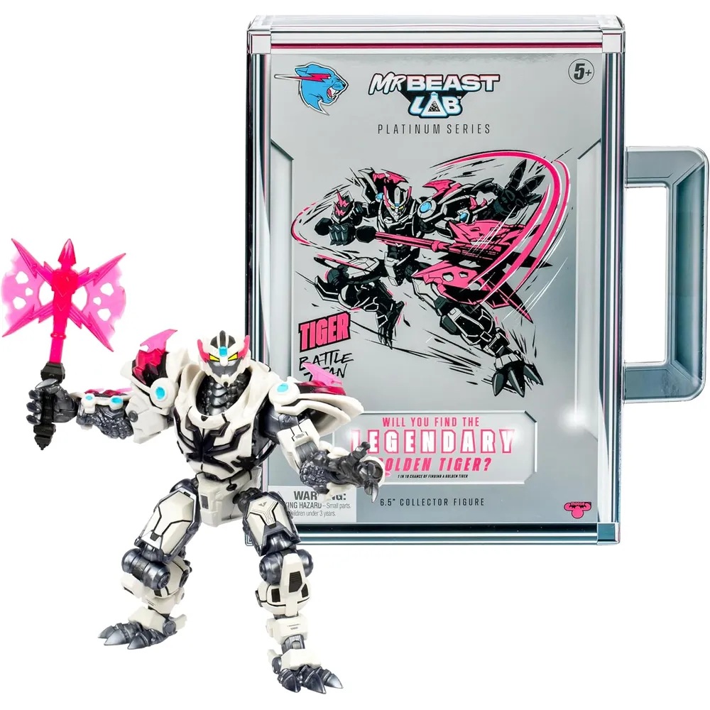 FIGURA MRBEAST LAB PLATINUM TIGER BATTLE TITAN 6.5" / 16.5 CM