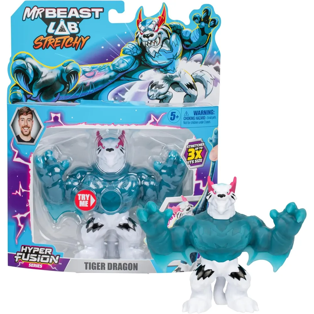 MrBeast Lab héroe hiperextensible dragón tigre 5" / 12.7 cm