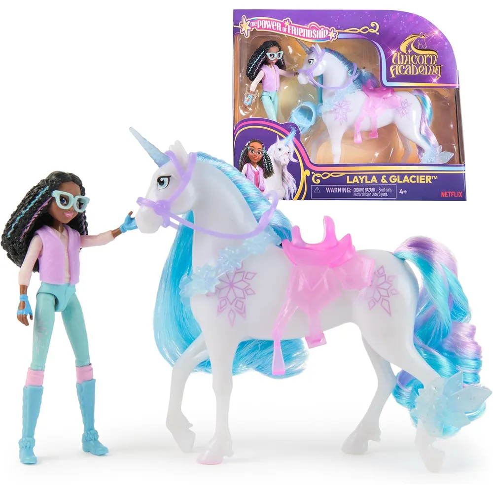 MUÑECA ACADEMIA UNICORNIO LAYLA GLACIAR SET AMISTAD