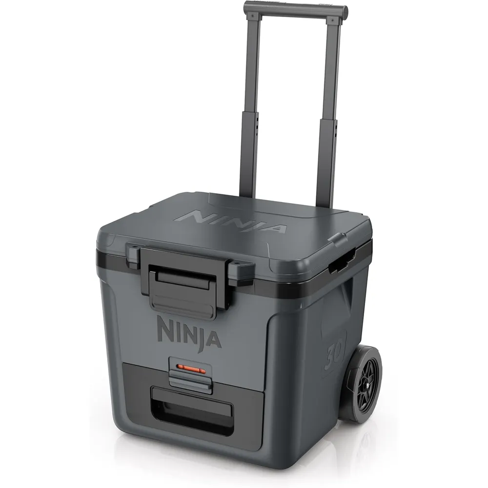 Ninja nevera portátil Frostvault FB230CG, con ruedas y cajón seco, 30 qt / 28,4 L | Gris Oscuro