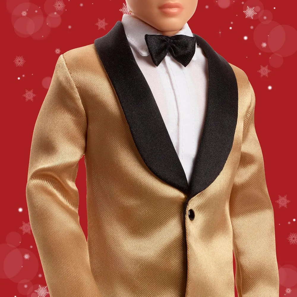 KEN BARBIE SIGNATURE HOLIDAY 2025 NEGRO TRAJE DORADO