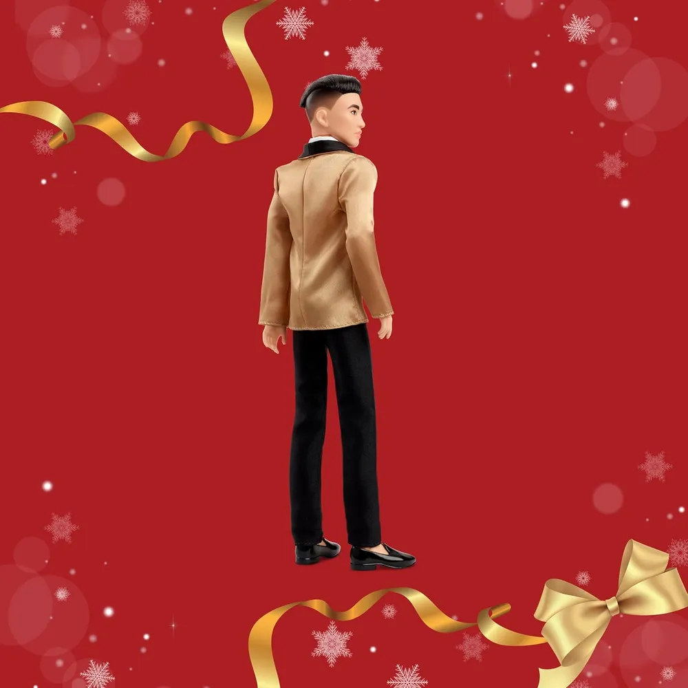 KEN BARBIE SIGNATURE HOLIDAY 2025 NEGRO TRAJE DORADO