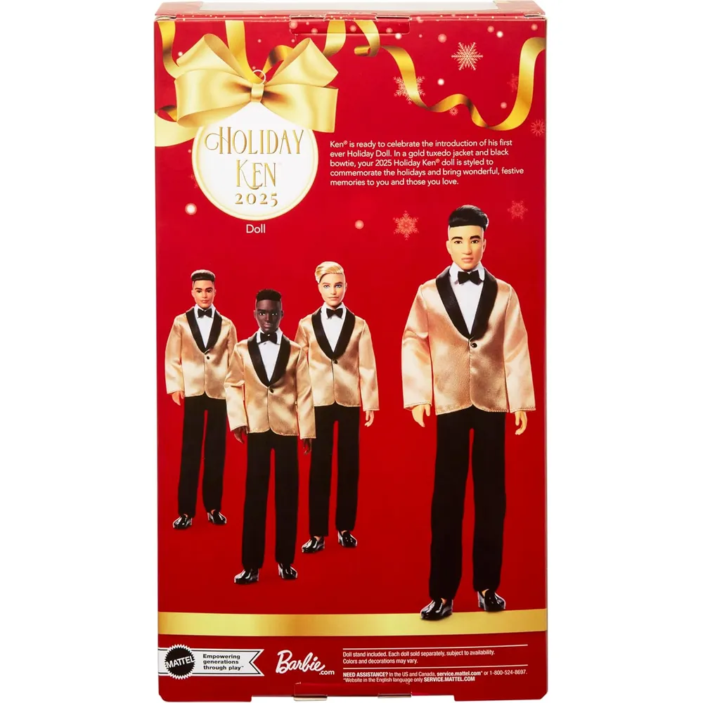 KEN BARBIE SIGNATURE HOLIDAY 2025 NEGRO TRAJE DORADO