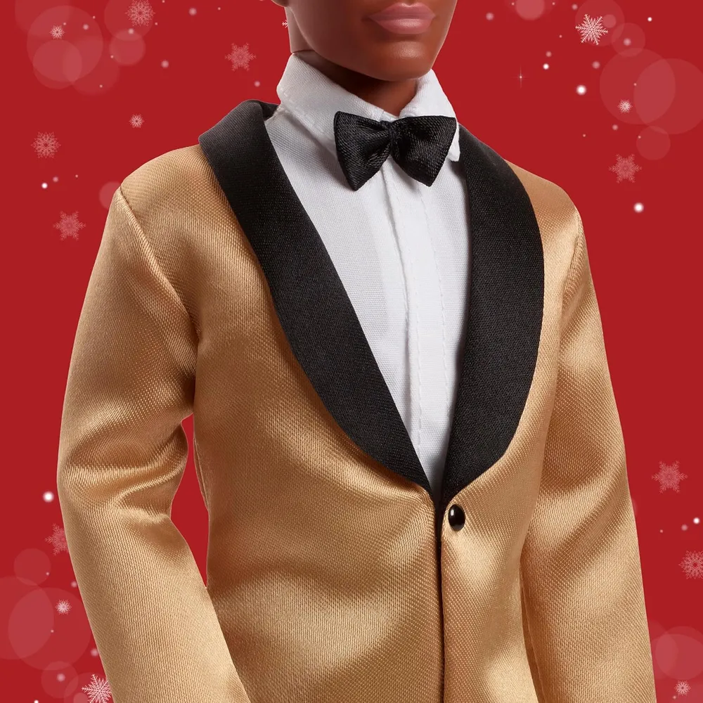 KEN BARBIE SIGNATURE HOLIDAY 2025 CASTAÑO TRAJE DORADO