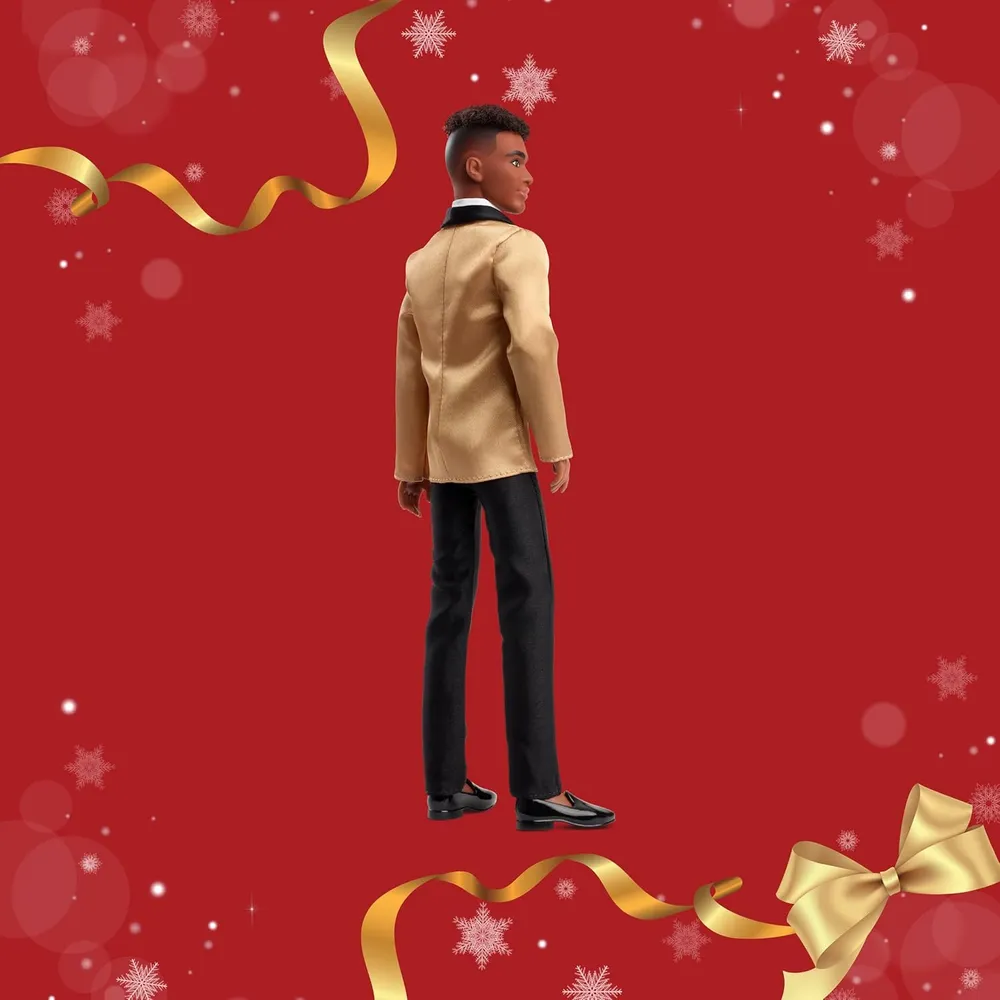 KEN BARBIE SIGNATURE HOLIDAY 2025 CASTAÑO TRAJE DORADO