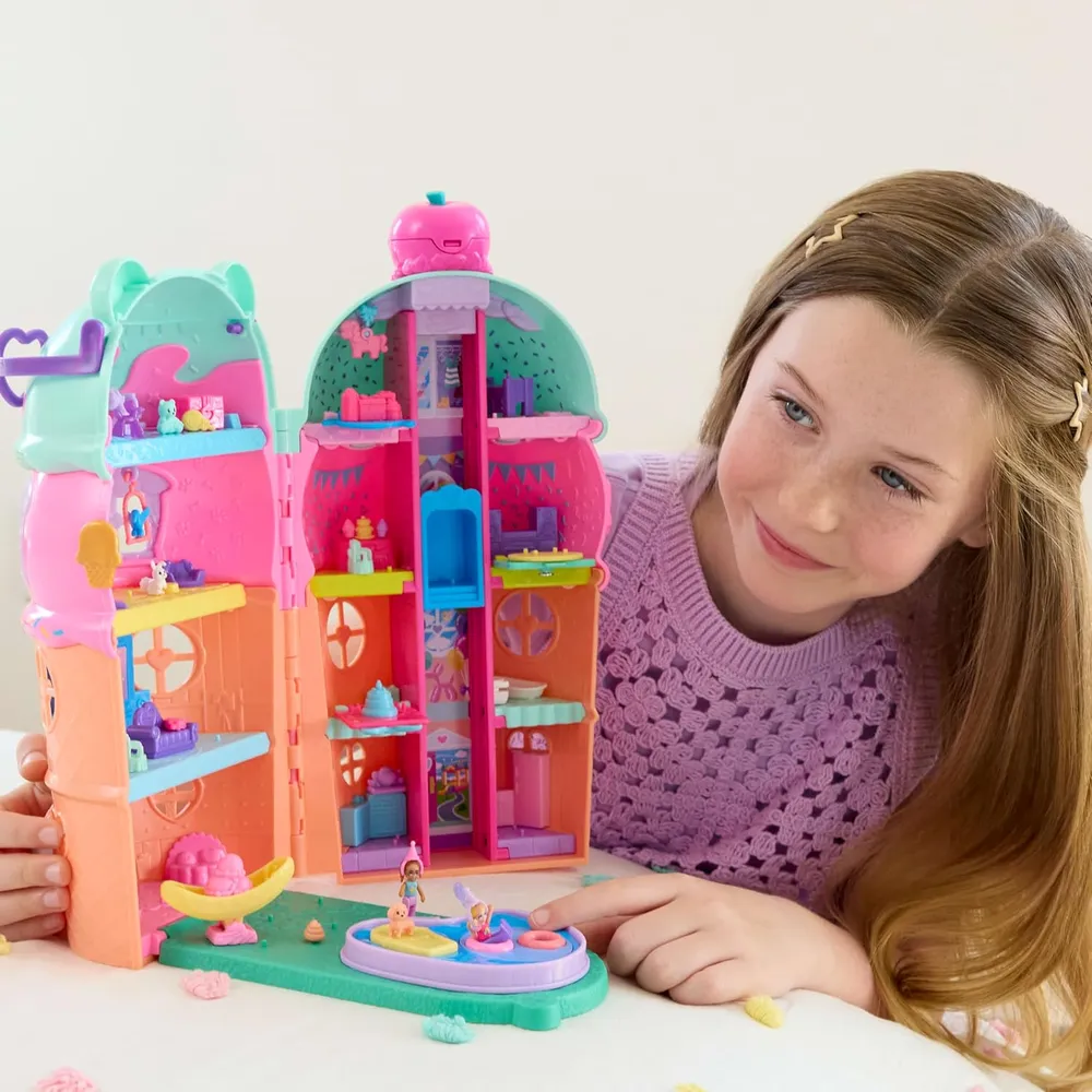 Polly Pocket Micromuñecas Casa de Helados con 25+ Accesorios