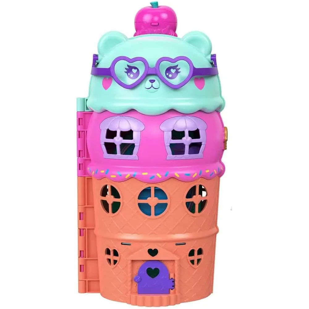 Polly Pocket Micromuñecas Casa de Helados con 25+ Accesorios