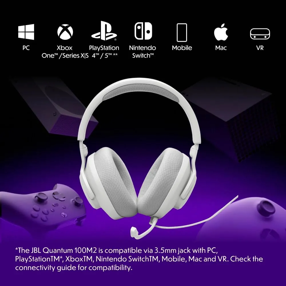 JBL Quantum 100M2 Auriculares Gaming | Blanco