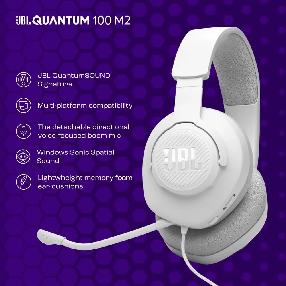 JBL Quantum 100M2 Auriculares Gaming | Blanco