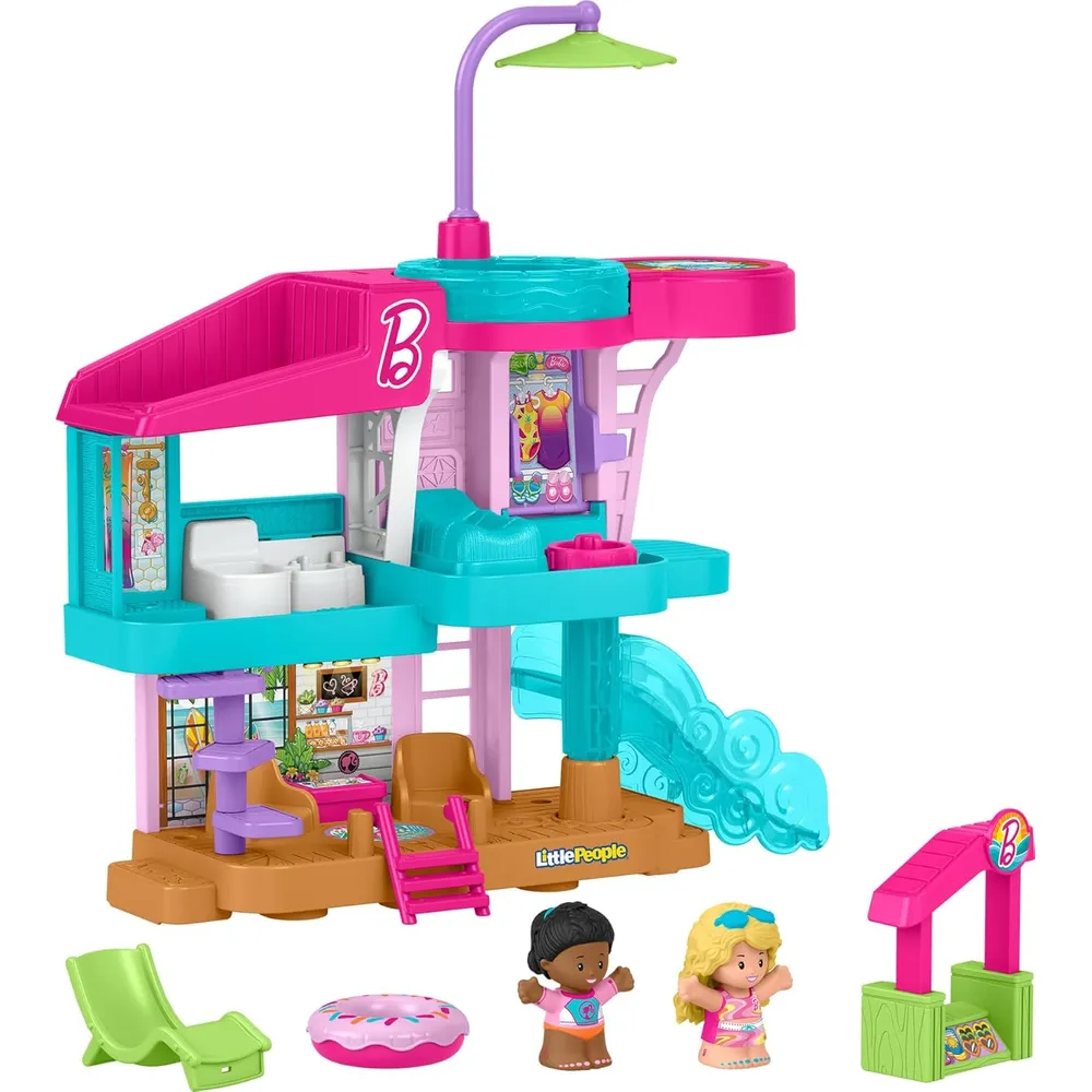 CASA DE PLAYA BARBIE LITTLE PEOPLE CON FIGURAS