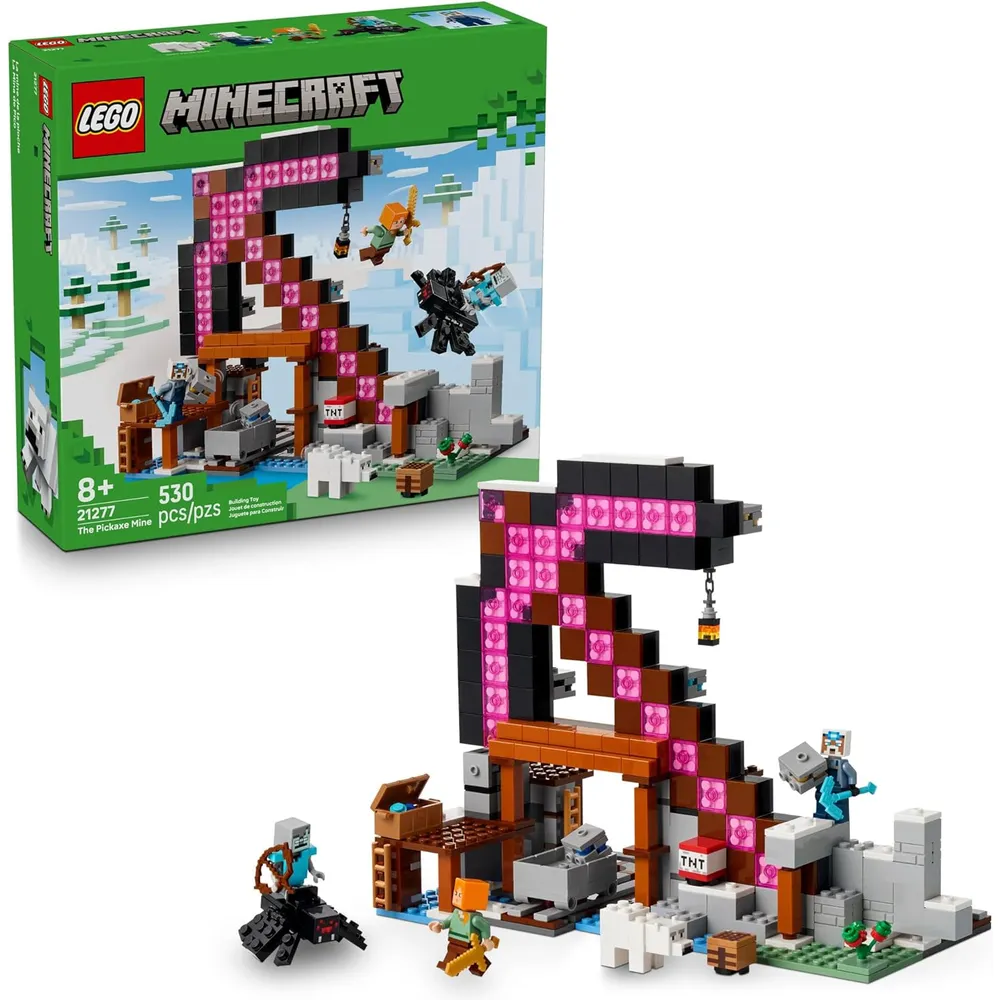 LEGO MINECRAFT LA MINA DEL PICO CON MINIFIGURAS ALEX, MINERO Y ARAÑA ERRANTE