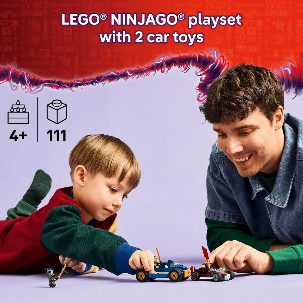 Lego Ninjago Rogue vs Drix, set de construcción de coches y juego ninja