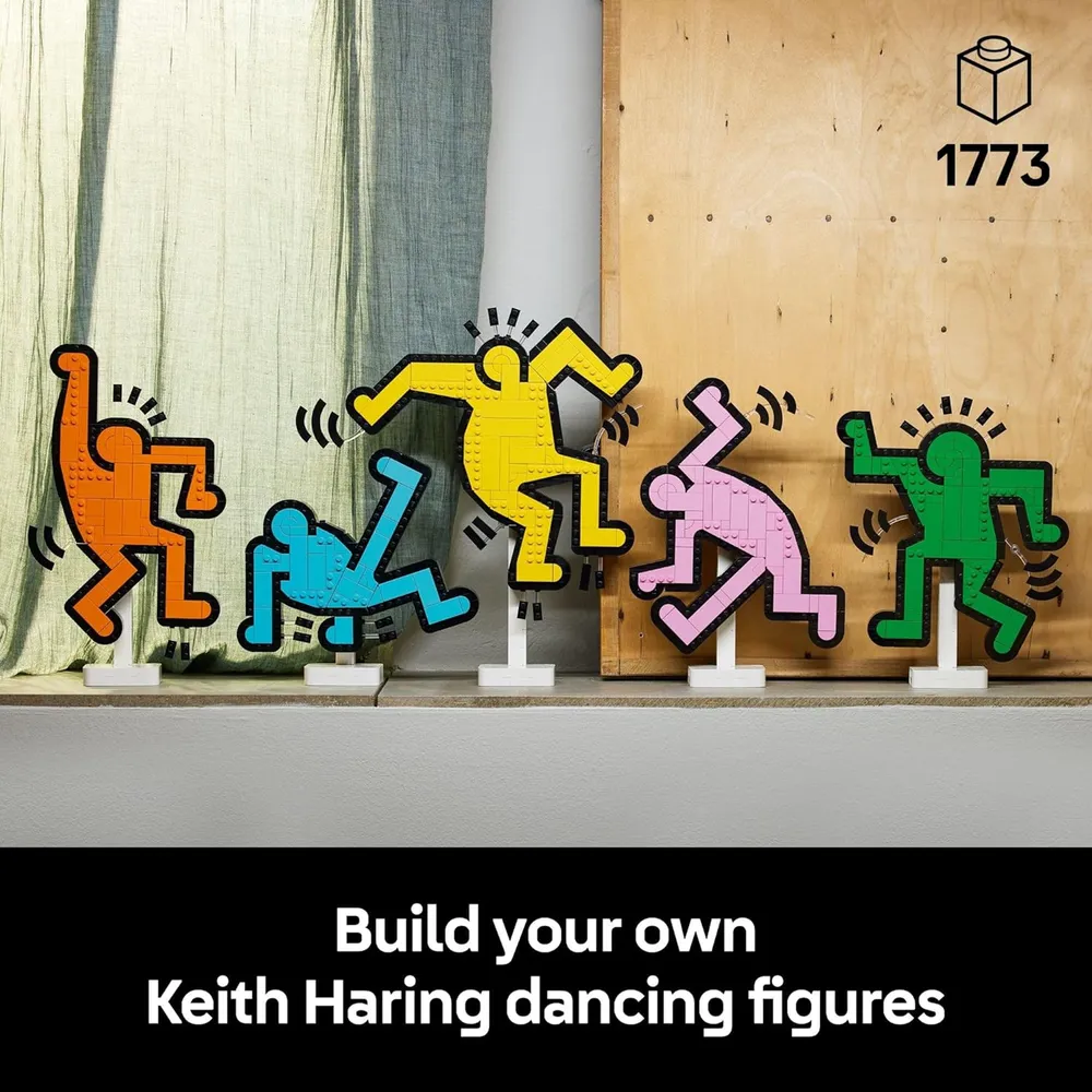 Lego Art Keith Haring, figuras danzantes para decoración y manualidades