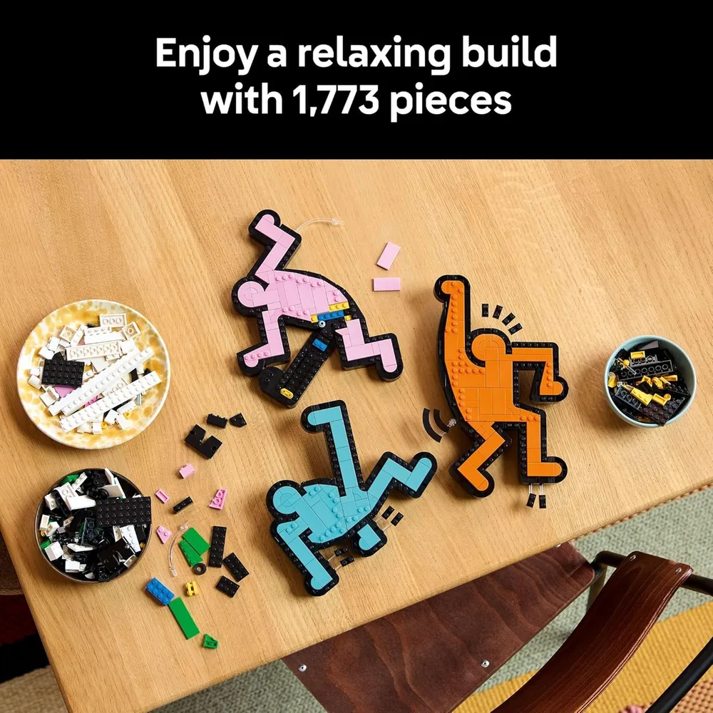 Lego Art Keith Haring, figuras danzantes para decoración y manualidades