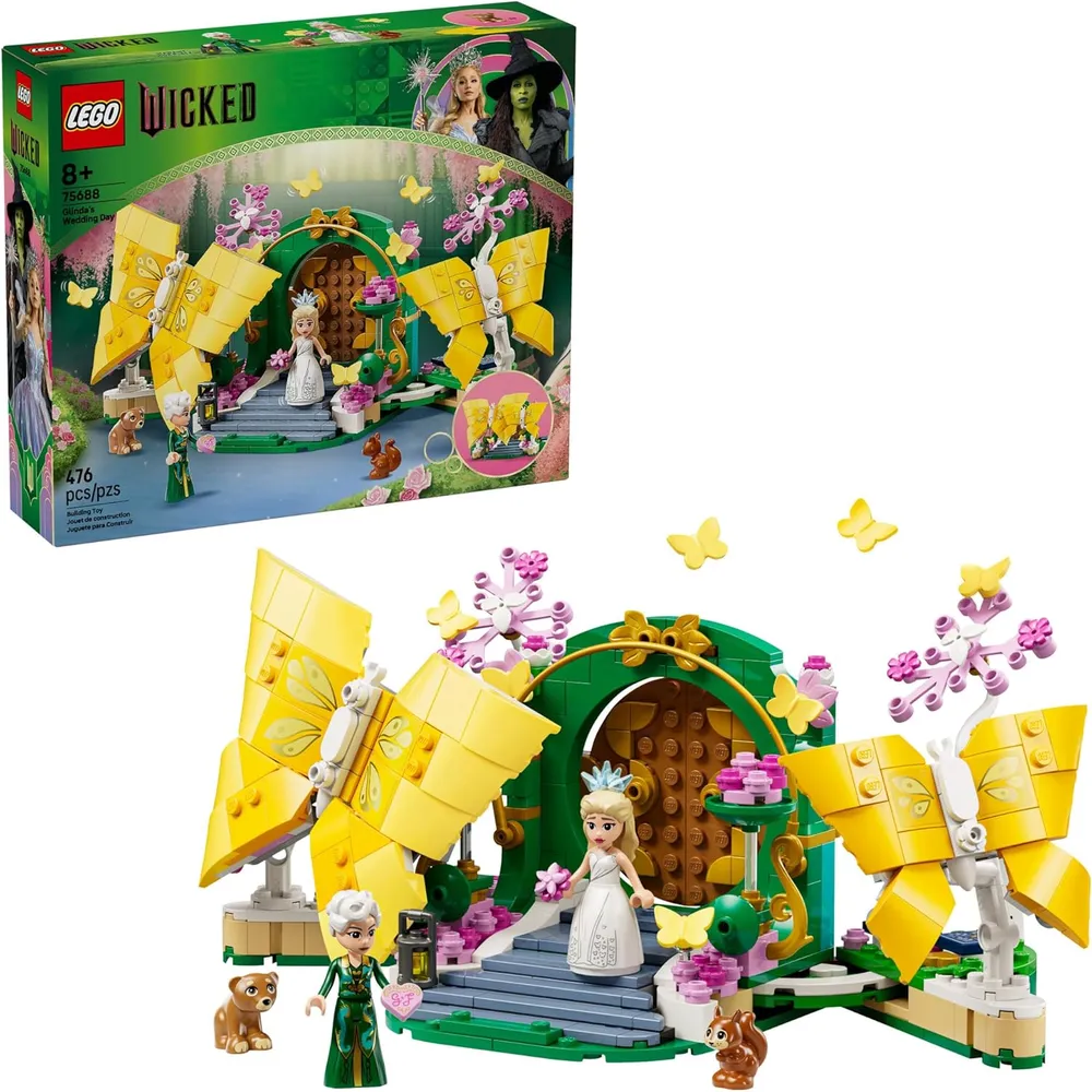 Lego El día de la boda de Glinda, set de construcción con minimuñecas y animales