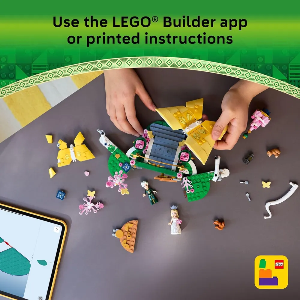 Lego El día de la boda de Glinda, set de construcción con minimuñecas y animales