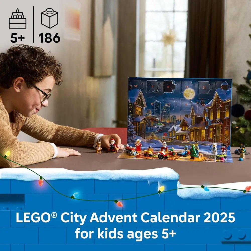 Lego City Calendario de Adviento 2025, set con 24 sorpresas y minifiguras