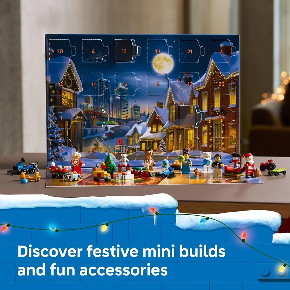 Lego City Calendario de Adviento 2025, set con 24 sorpresas y minifiguras