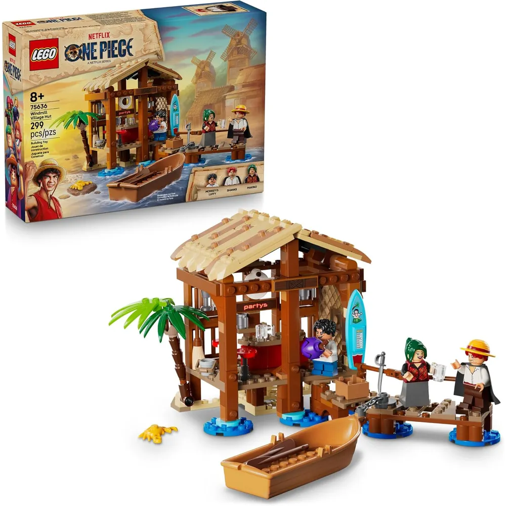 LEGO ONE PIECE CABAÑA DE PUEBLO CON MOLINO DE VIENTO