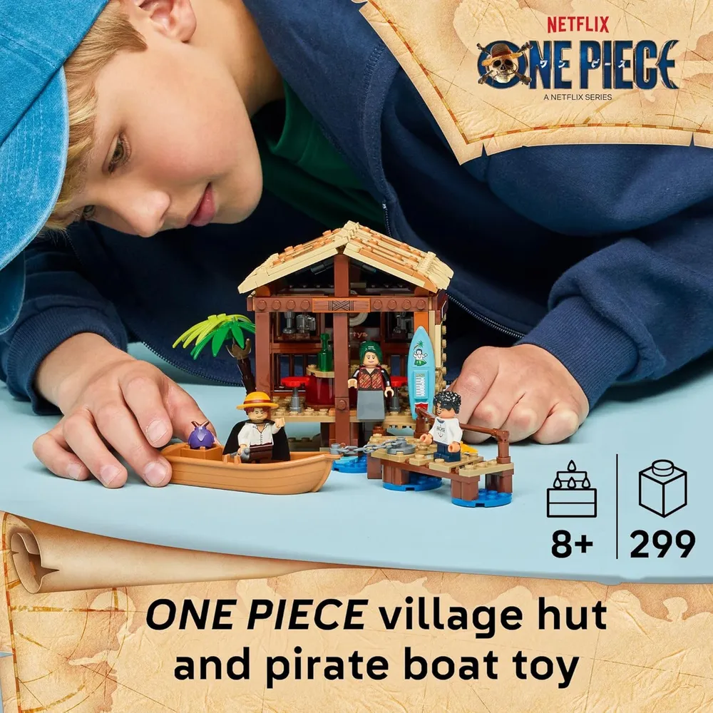 LEGO ONE PIECE CABAÑA DE PUEBLO CON MOLINO DE VIENTO