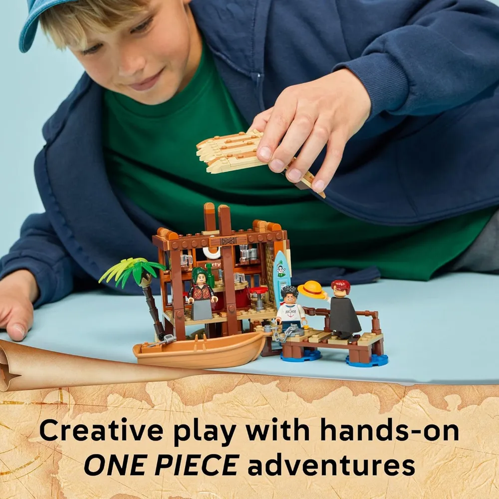 LEGO ONE PIECE CABAÑA DE PUEBLO CON MOLINO DE VIENTO