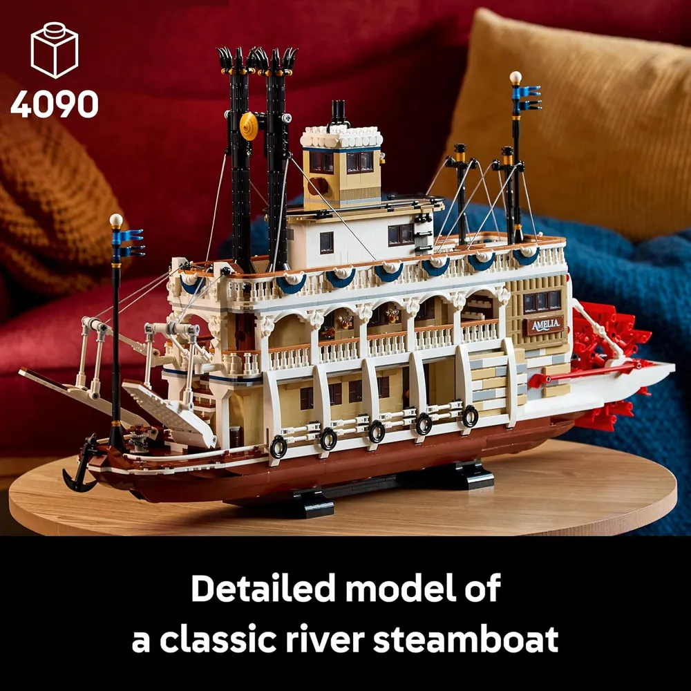 Lego Ideas Barco de vapor fluvial, kit de construcción para adultos