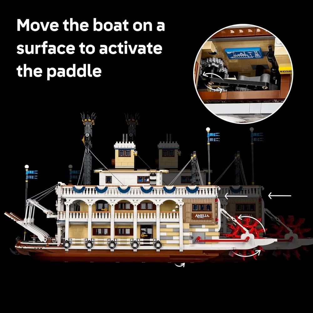 Lego Ideas Barco de vapor fluvial, kit de construcción para adultos