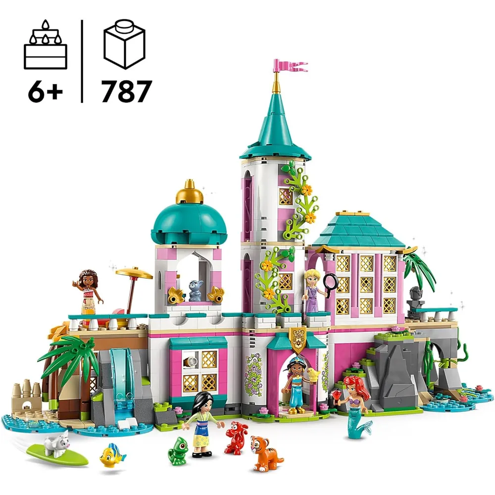 Castillo de princesas Disney Lego, incluye Ariel, Rapunzel, Jasmine y más