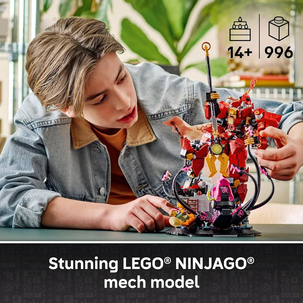 Lego Ninjago El Caballero de Fuego Mech, kit con minifigura de Kai