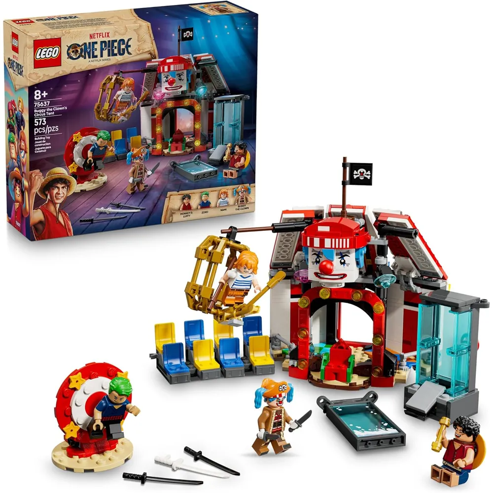 Lego One Piece Carpa de circo Buggy, set de construcción y 4 figuras