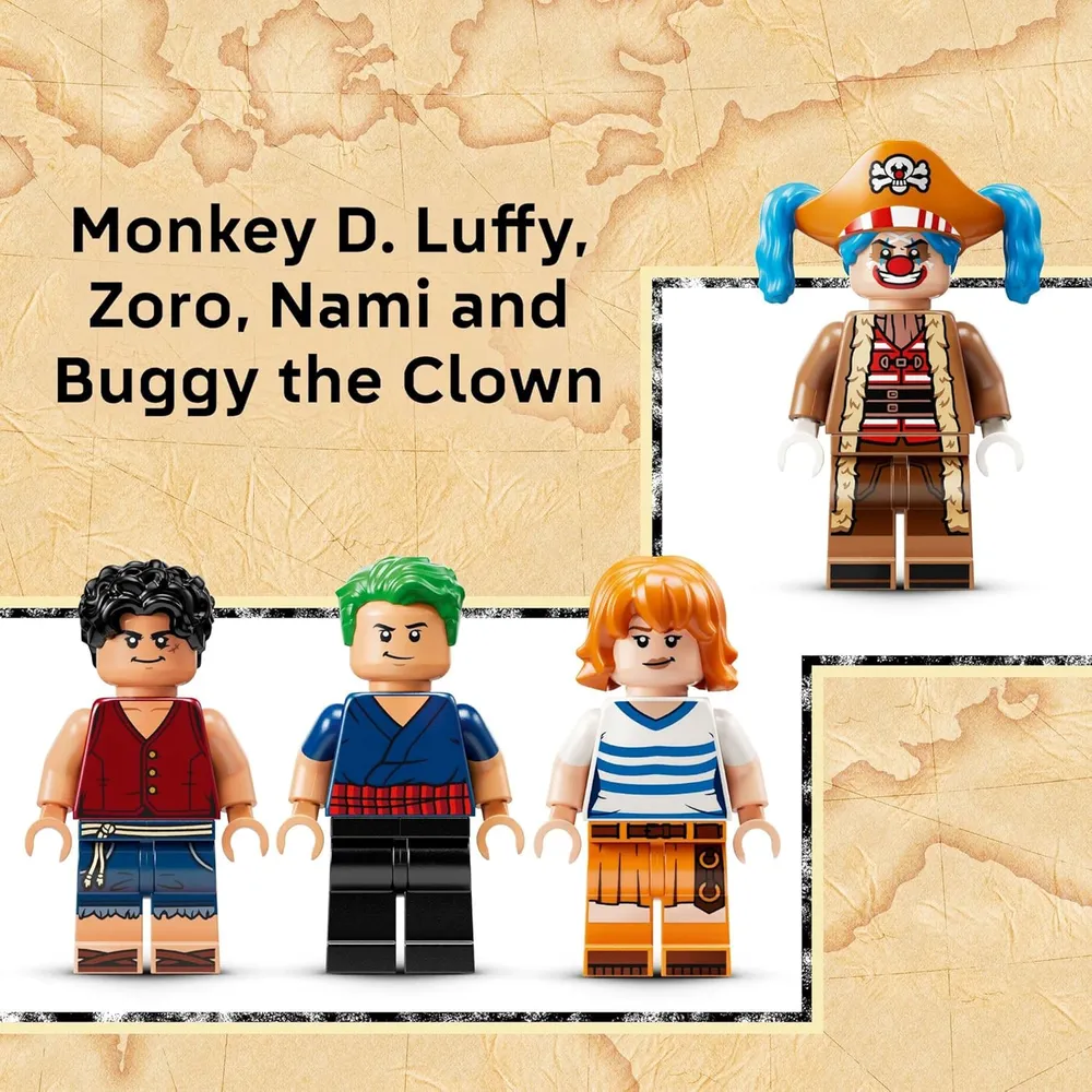 Lego One Piece Carpa de circo Buggy, set de construcción y 4 figuras