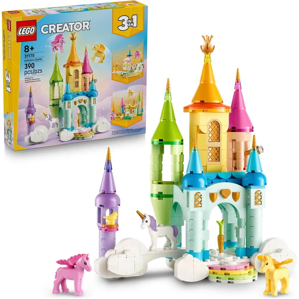 Lego Creator 3 en 1 Castillo de Unicornio, 3 juguetes de construcción