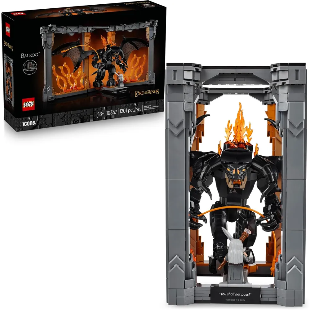 Lego Icons El Señor de los Anillos Rincón Balrog, set DIY para adultos