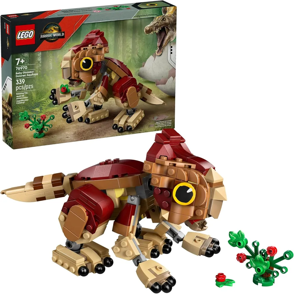 Lego Jurassic World Bebé Dinosaurio Aquilops, juguete educativo