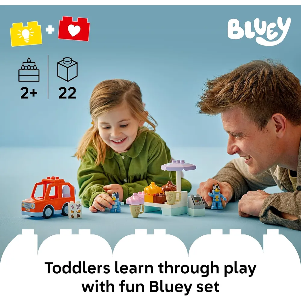 Lego Duplo Bluey Viaje a la heladería, juego sensorial y simbólico