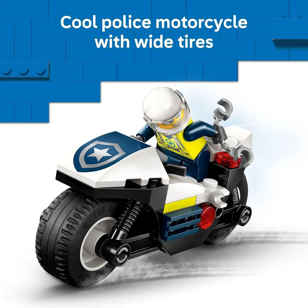 Lego City Persecución policial en moto, bloques de construcción y juego