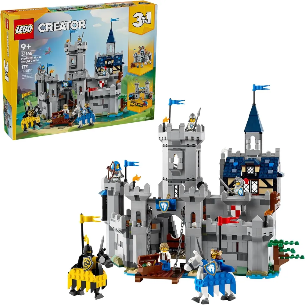 Lego Creator 3 en 1 Castillo medieval con caballero y caballo, bloques