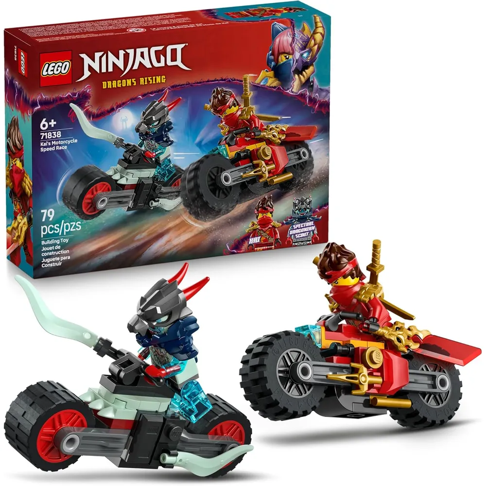 Lego Ninjago Kai Carrera de motos, bloques de construcción con 2 minifiguras