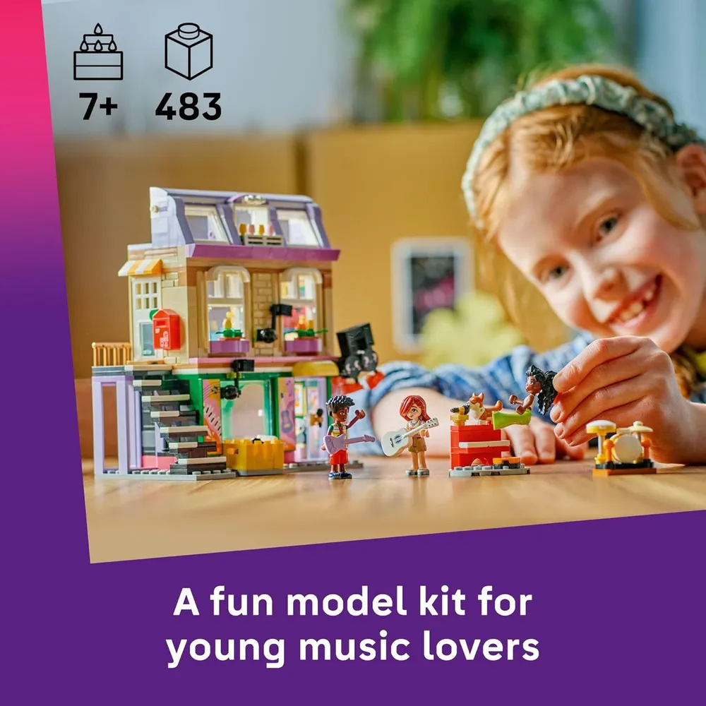 Lego Friends Tienda de música y edificio, juego interactivo y narración